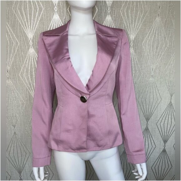 Vintage Armani‎ Collezioni Soft Pink Blazer Jacket Size 12 Viscose Made in Italy - Picture 3 of 15